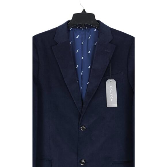 Nautica Men's Modern-Fit Active Stretch Corduroy Sport Coat Navy Solid 38R NWT - Picture 4 of 7